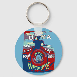 United in Hope: Stronger Together - USA Art Print Schlüsselanhänger