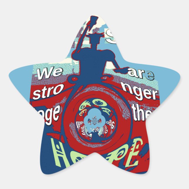 United in Hope: Stronger Together - USA Art Print Stern-Aufkleber (Vorderseite)