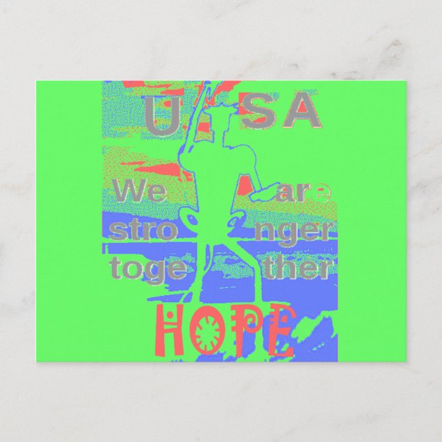 United in Hope: Stronger Together - Vibrannt USA Postkarte (Vorderseite)