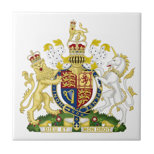 United Kingdom Coat of Arms Fliese (Vorderseite)