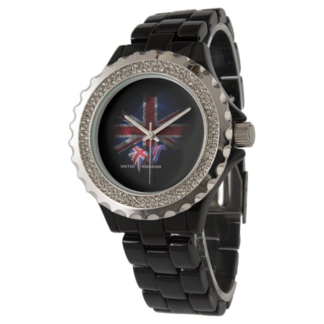 United Kingdom Flag Armbanduhr (Schrägansicht)