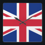 United Kingdom flag Quadratische Wanduhr<br><div class="desc">United Kingdom flag</div>