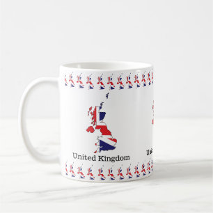 United Kingdom Flag Within Map Design - Souvenirs Kaffeetasse