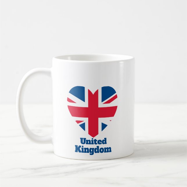 United Kingdom Heart Flag Kaffeetasse (Links)