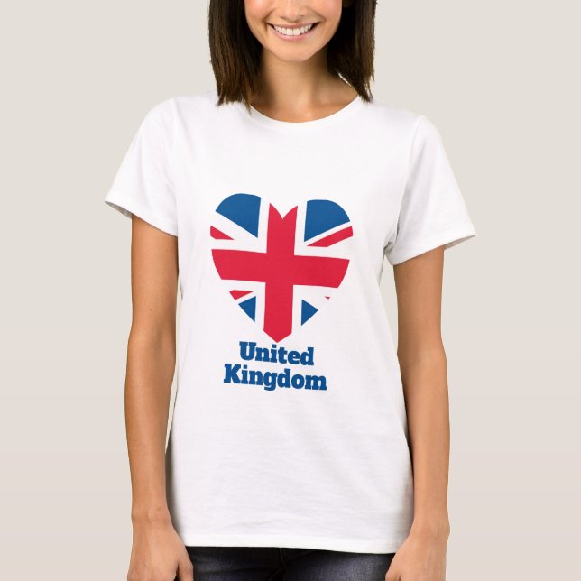 United Kingdom Heart Flag T-Shirt (Vorderseite)