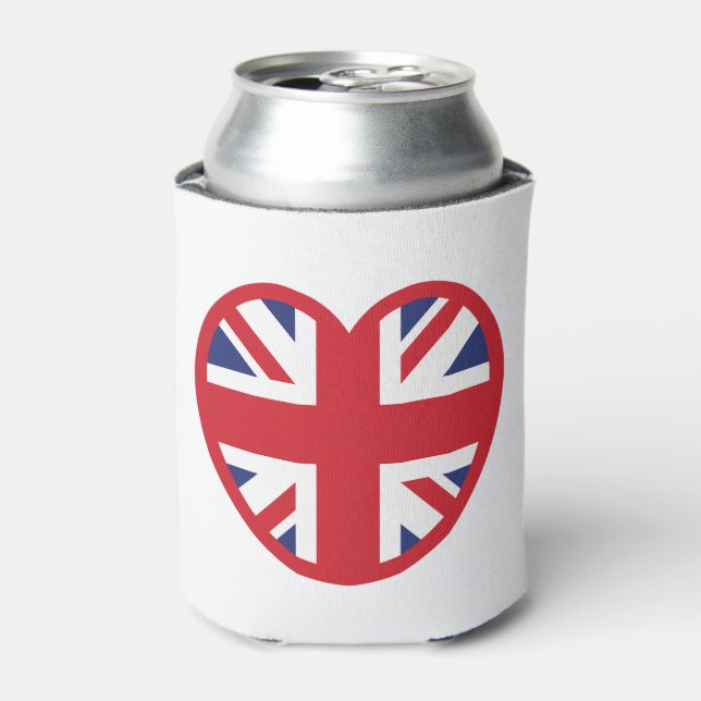 United Kingdom Jack Flag Heart Dosenkühler (Kanne Vorderseite)