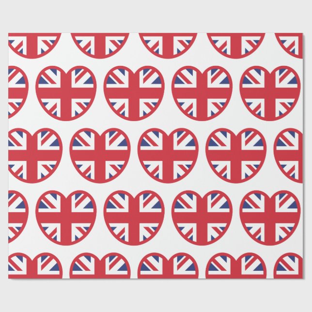 United Kingdom Jack Flag Heart Geschenkpapier (Flach)