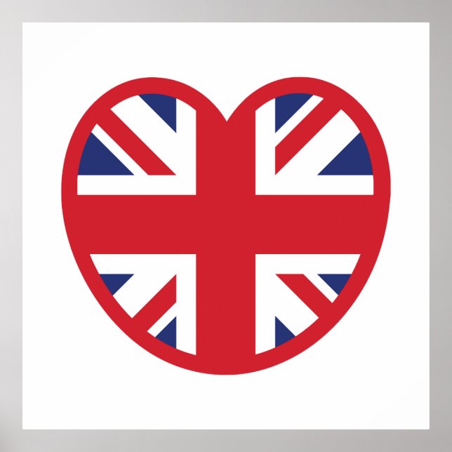 United Kingdom Jack Flag Heart Poster (Vorne)