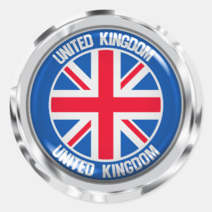 United Kingdom Round Emblem Runder Aufkleber