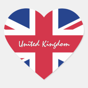 United Kingdom Sticker, Heart, Liebe, British Flag Herz-Aufkleber