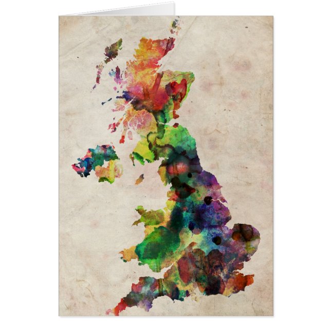 United Kingdom Wassercolor Map (Vorne)