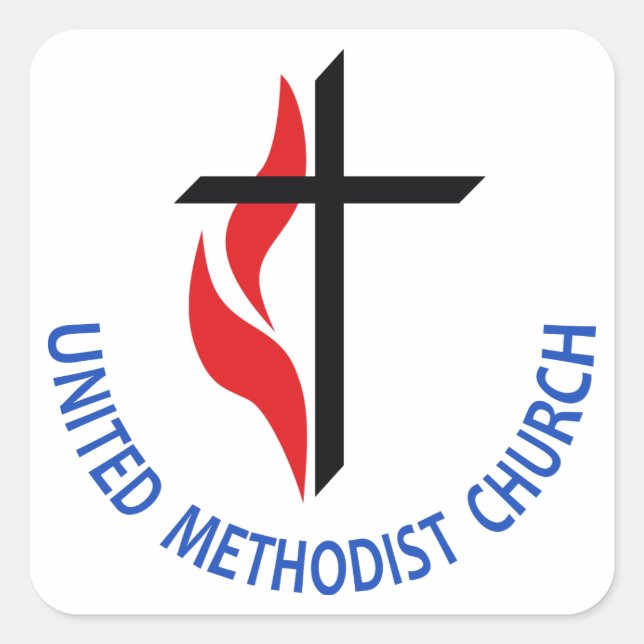United Methodist Quadratischer Aufkleber (Vorderseite)