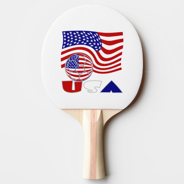 United Staaten America Flag USA Soccer Ball Tischtennis Schläger (Rückseite)
