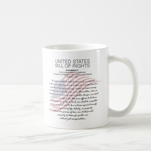 United Staaten Bill of Rights. Fünfter Änderungsan Kaffeetasse (Rechts)