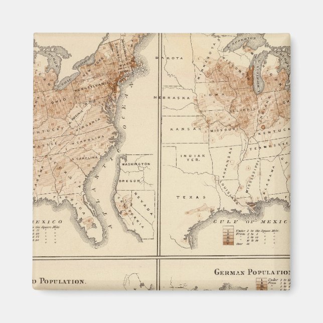 United Staaten Census maps, 1870 Magnet (Vorne)