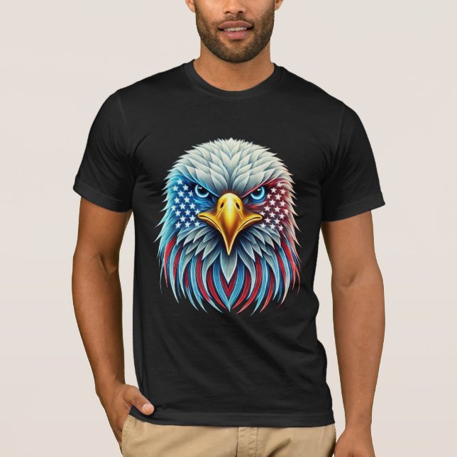 United Staaten Flag Bald Eagle Patriotic T-Shirt (Vorderseite)