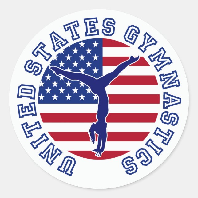 United Staaten Gymnastics Runder Aufkleber (Vorderseite)