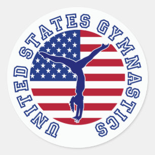 United Staaten Gymnastics Runder Aufkleber