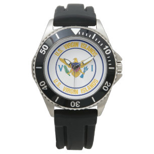 United Staaten Jungfrau Islands Round Emblem Armbanduhr