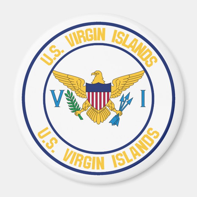 United Staaten Jungfrau Islands Round Emblem Magnet (Vorne)