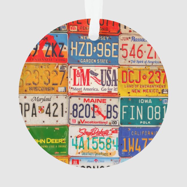 United Staaten License Teller Art America Ornament (Rückseite)