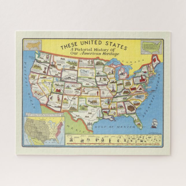 United Staaten Map - American Heritage (Horizontal)