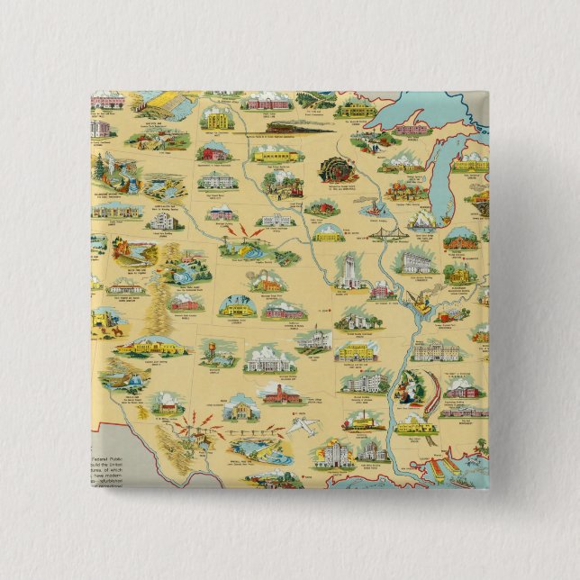 United Staaten Map Button (Vorderseite)