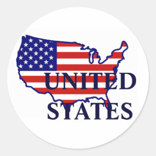 United Staaten Map Flag Sticker