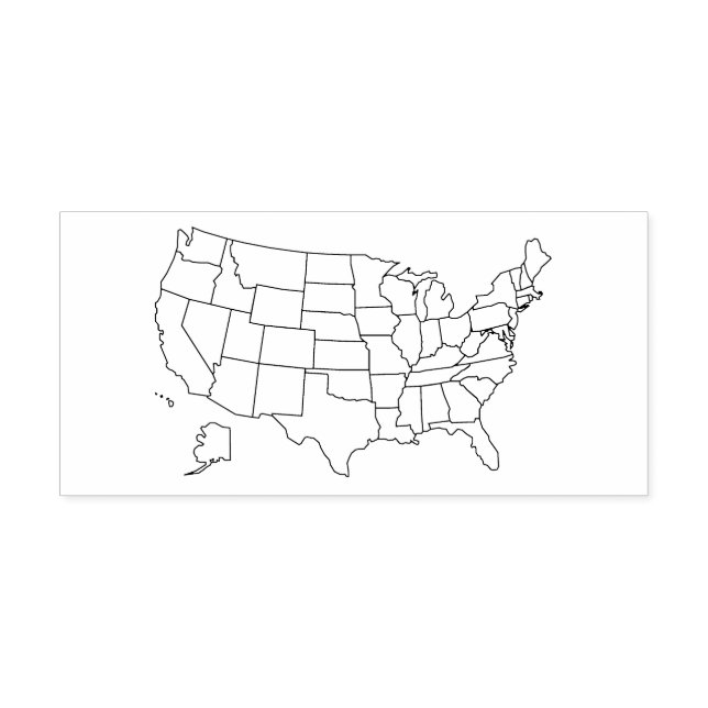 United Staaten Map mit Konturen von Staaten Permastempel (Design)