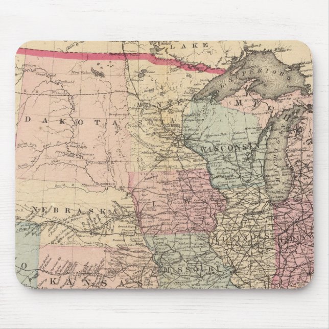 United Staaten Map mit Pony Express Route Mousepad (Vorne)