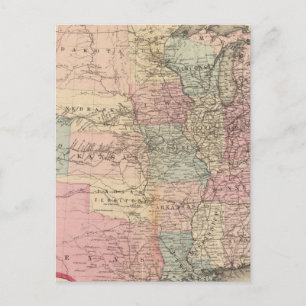 United Staaten Map mit Pony Express Route Postkarte