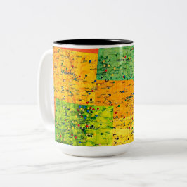United Staaten Map mit Stick-Buttonen Zweifarbige Tasse