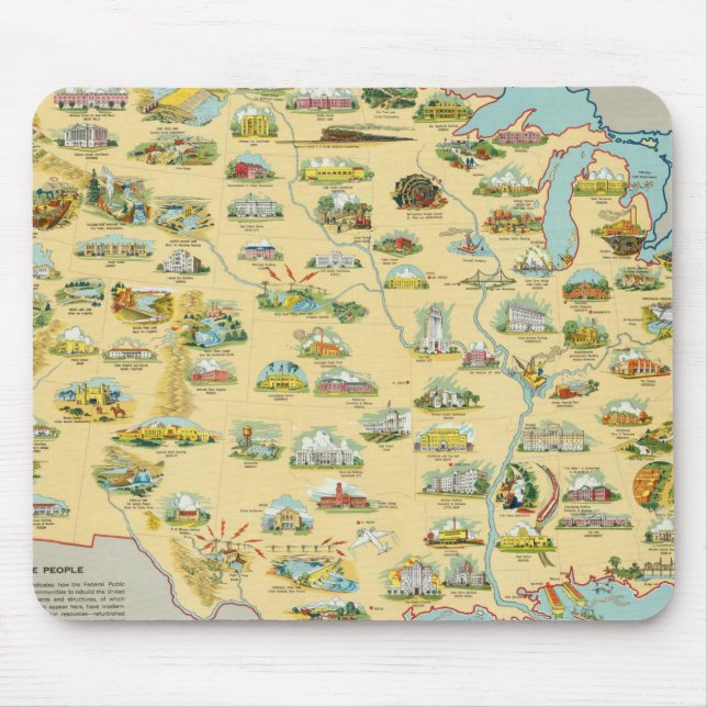 United Staaten Map Mousepad (Vorne)