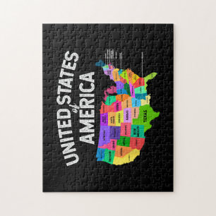 United Staaten Map T - Shirt US Reisegeschenk