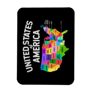 United Staaten Map T - Shirt US Reisegeschenk Magnet