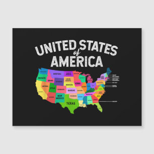 United Staaten Map T - Shirt US Reisegeschenk Magnetkarte