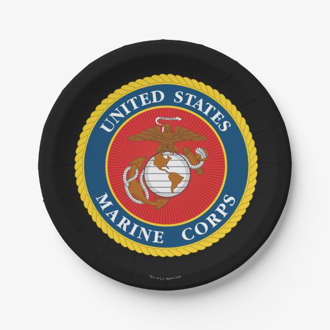 United Staaten Marines | Siegel 1 des Meereskorps Pappteller (Vorderseite)