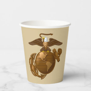 United Staaten Marines Vollfarbige EGA - Bronze Pappbecher