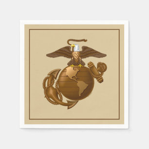 United Staaten Marines   Vollfarbige EGA - Bronze Serviette