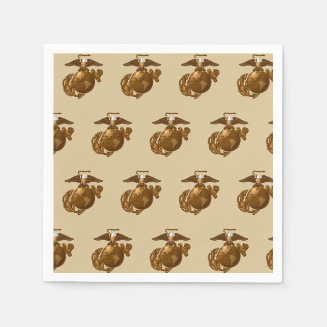 United Staaten Marines | Vollfarbige EGA - Bronze Serviette (Vorderseite)