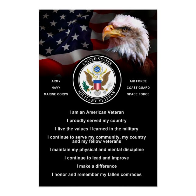 United Staaten Military VETERAN Creative Poster (Vorderseite)
