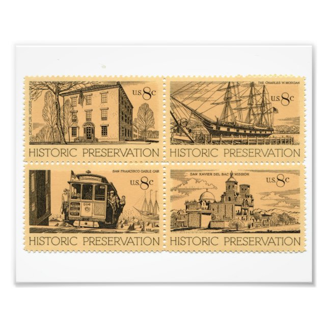 United Staaten Postage Briefmarke Foto Print (Vorne)
