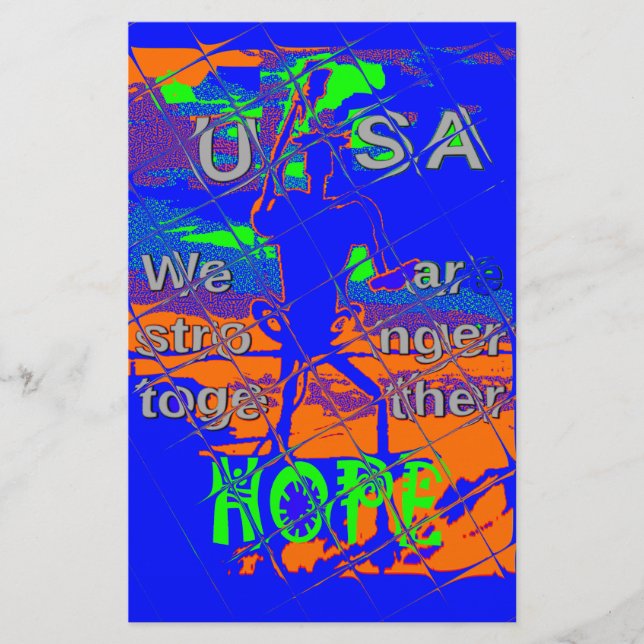 United Staaten Psychedelic Hope: Blue Unity Art Briefpapier (Vorderseite)