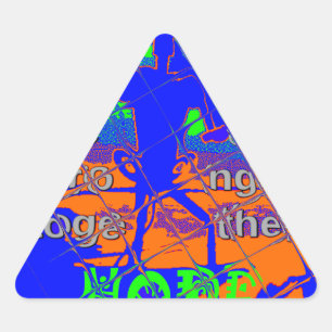 United Staaten Psychedelic Hope: Blue Unity Art Dreieckiger Aufkleber