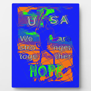 United Staaten Psychedelic Hope: Blue Unity Art Fotoplatte