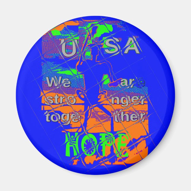 United Staaten Psychedelic Hope: Blue Unity Art Magnet (Vorne)
