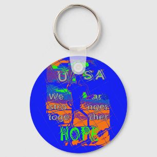United Staaten Psychedelic Hope: Blue Unity Art Schlüsselanhänger