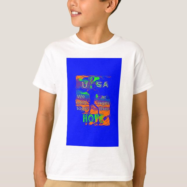 United Staaten Psychedelic Hope: Blue Unity Art T-Shirt (Vorderseite)