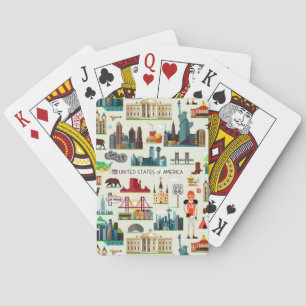 United Staaten Symbols Pattern Spielkarten