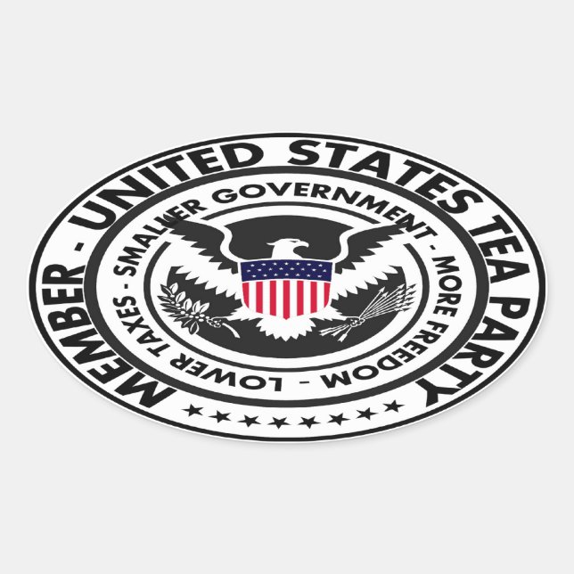 United Staaten Tea Party Ovaler Aufkleber (Vorderseite)